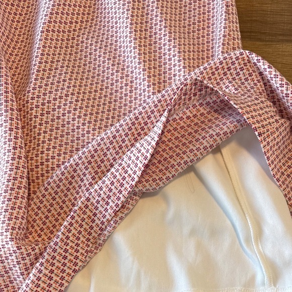 Downeast Womens Pink Geometric Floral Fit Flare Pleated Modest Dress Large L - Picture 6 of 7